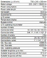 ����� ����� UV ��� ���� ������� ���, ����������, ���� ������� OASE BITRON 72 C 72W