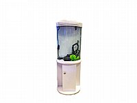 אקווריום 42ל' דגי נוי חצי עגול Sea Star BY-380H-W לבן