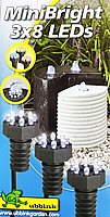 תאורת לד LED למפל מים מזרקה בריכות נוי בצבעים שונים Ubbink MiniBright 1x8 יובינק
