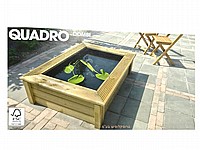 בריכת נוי עילית עם מסגרת עץ דקורטיבית UBBINK QUADRO WOOD II