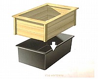 בריכת נוי עילית עם מסגרת עץ דקורטיבית UBBINK QUADRO WOOD II