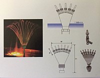ראש מזרקה מניפה, ניקל, 7 אצבעות, הברגה