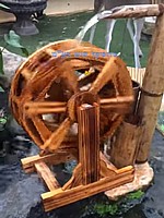 מזרקת מים מפל גלגל עץ HUIQI W100